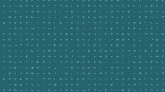 Deep aqua Fishing Themed Pattern 4K 60FPS seamless Looping Video Background