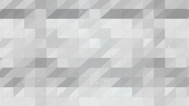 Abstract geometric background with gray triangular shapes and small white glowing dots in a modern low poly pattern design for digital art and technology presentations 4k Motion Video