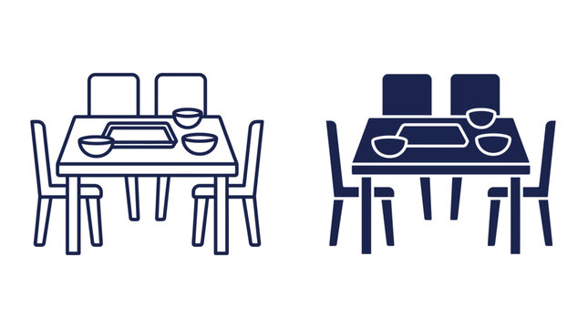 Dining Table Icons Set