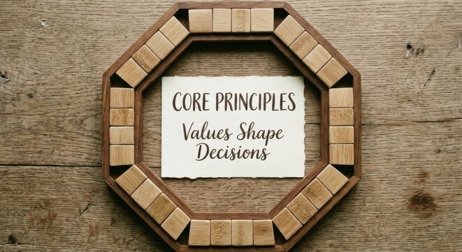 Core Principles Values Shape Decisions Wood Game Board
