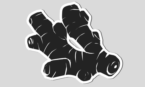 Doodle ginger root hand draw sticker 