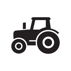 Farm tractor silhouette icon for agricultural and farming industry with industry © MasumStock