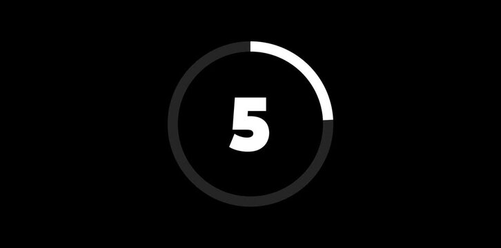 20 seconds timer animation count up with scrolling up number effect on transparent background