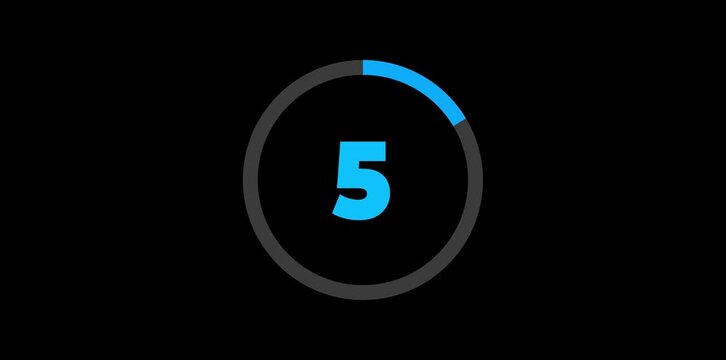 30 seconds timer animation count up with scrolling up number effect on transparent background
