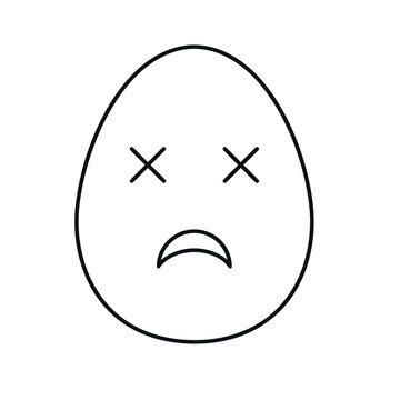Egg with sad face and x eyes