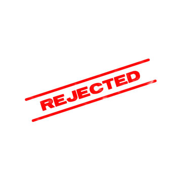 A bright red rejected stamp with two parallel lines used for business documents and official paperwork