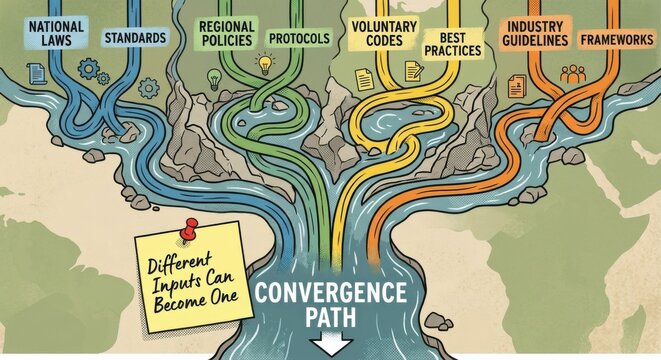 Conceptual Convergence Path: Policy Divergence Streams Becoming One Unified Flow