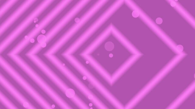 Soft concentric diamond pattern with blurred edges and scattered bokeh circles animation