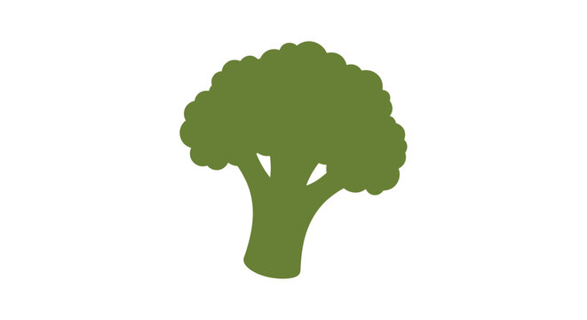 Green broccoli silhouette against a white background a simple vegetable graphic
