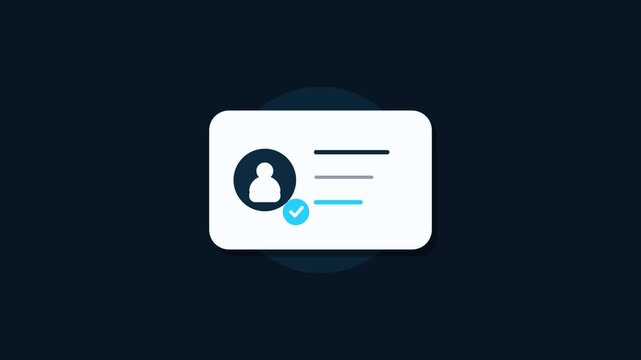 Digital Identity Card and User Profile Verification Icon Representing Secure Online Account Access and Trust