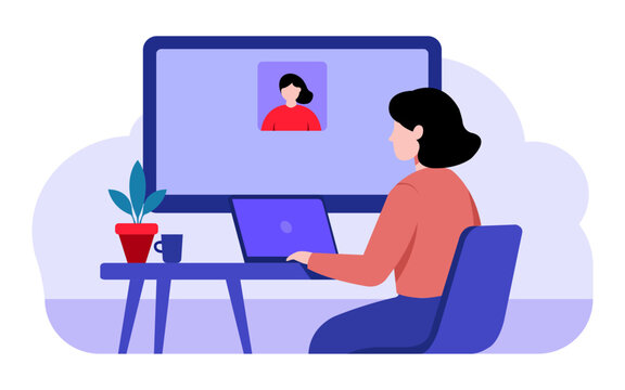 Woman on Video Call