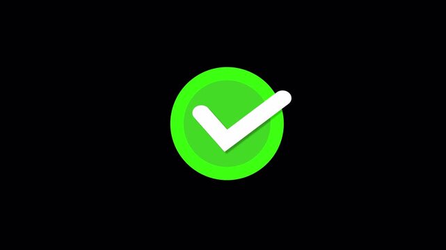 animated video 4kl checkmark icon in a green circle animation symbolizes approval or success for your editing project