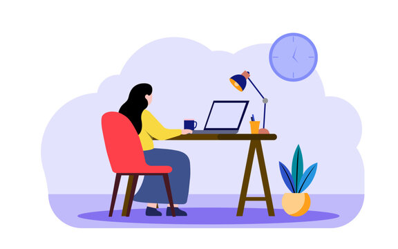Woman Working at Desk