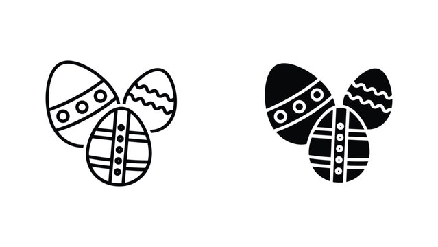 Easter eggs with intricate geometric patterns vector icon set for web