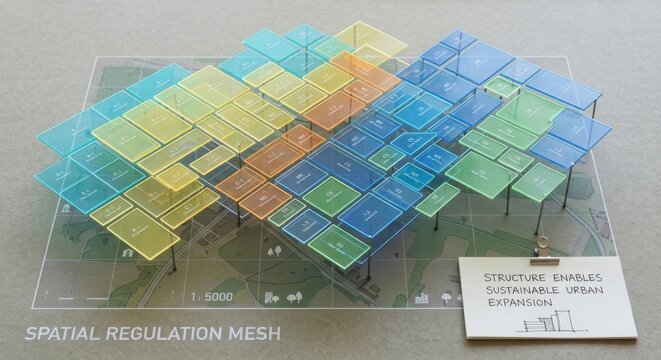 Colorful Zoning Plan Model for Urban Architectural Design