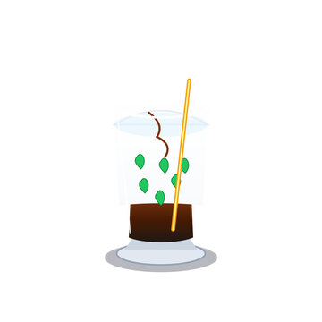 Indonesian sweet iced dessert drink Es Cendol Dawet cutout