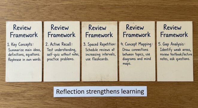 Review Framework Cards and Reflection Strengthens Learning Message