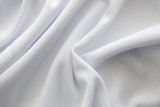 White sports clothing fabric football shirt jersey texture background