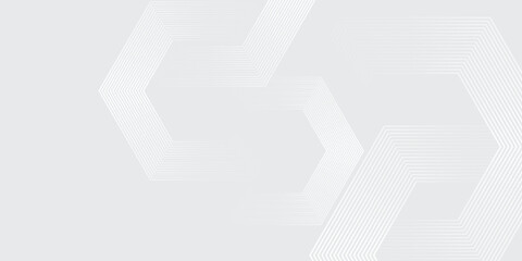 Fototapeta premium Minimalist gray background with hexagon geometric lines. The gray background features a smooth texture. vector illustration art