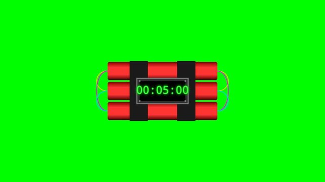 Dynamite stick bomb with digital timer countdown for video footage