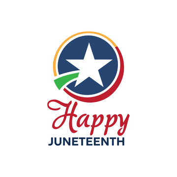 Juneteenth Day Celebration Logo with Freedom and Equality Symbol