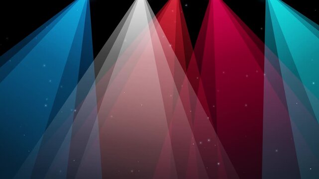 Abstract background with colorful stage spotlights and light beams