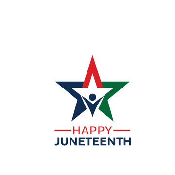 Juneteenth Day Celebration Logo with Freedom and Equality Symbol