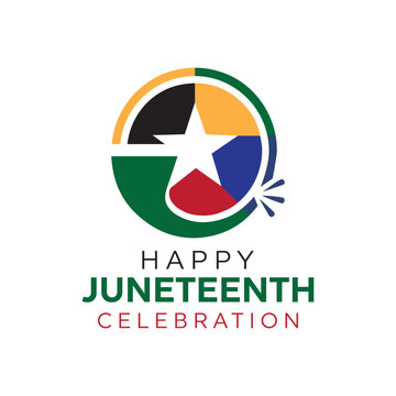 Juneteenth Day Celebration Logo with Freedom and Equality Symbol