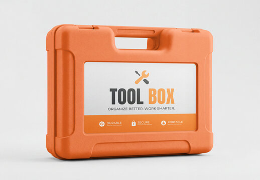 Tool Box Case Mockup with Label Branding