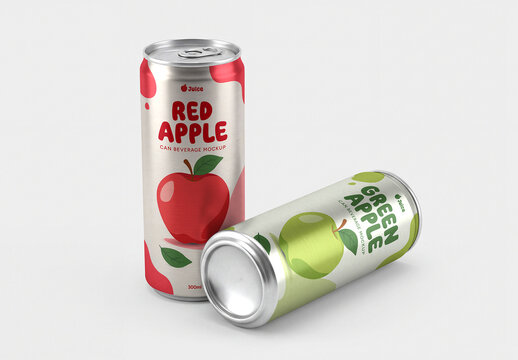 Realistic Aluminum Soda Can Mockup