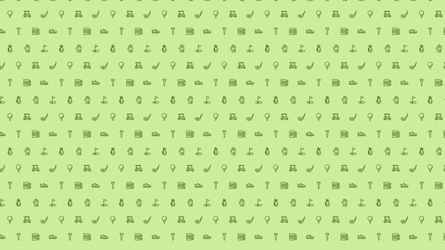 Green Golf Themed Pattern 4K 60FPS seamless Looping Video Background
