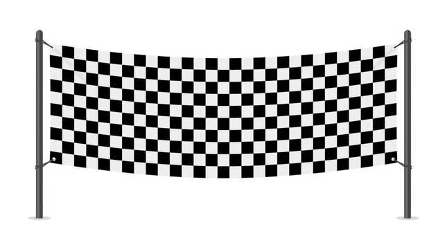 Checkered Finish Line Banner Racing Flag