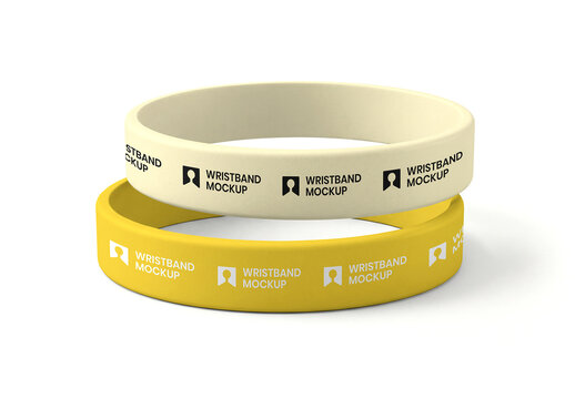 Silicone Wristband Mockup Set