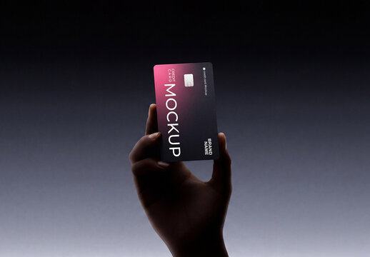 Credit Card Mockup with Hand Holding