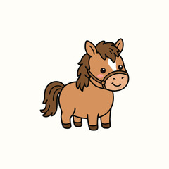 Fototapeta premium cute horse poni doodle design