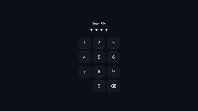 Digital keypad interface screen showing finger pressing number buttons for security passcode entry