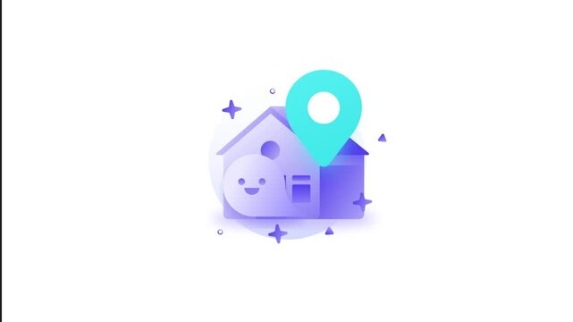 Empty State Location Pin Concept Animation Interface Graphic for Delivery App