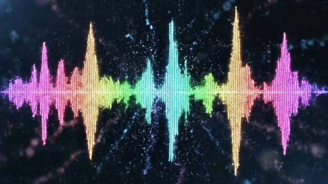 Vibrant Soundwave Pulsing Through Colorful Digital Spectrum