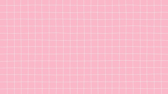White Hand Drawn Grid Pattern on Pink Background, Looping Motion Graphic Video

