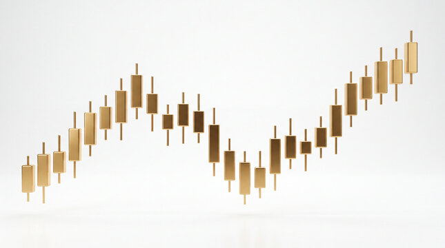 Golden Candlestick Stock Graph