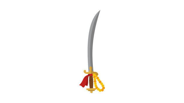 Pirate Cutlass Sword Isolated Vector Illustration