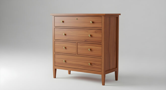 Modern Wooden Chest of Drawers with Five Storage Compartments for Organized Bedroom and Living Room Interior Furniture Arrangement