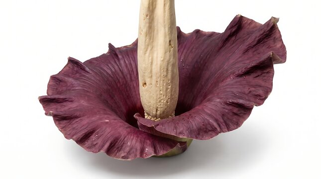 A close up view of a blooming Amorphophallus paeoniifolius flower.