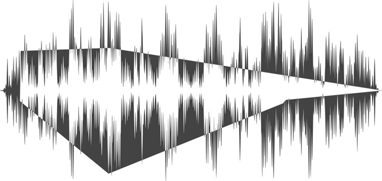 Digital audio sound wave frequency vector illustration of music waveform analyzer visualization on white background