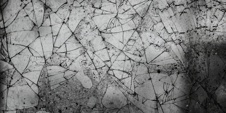 Broken glass texture and background with cracked pattern
