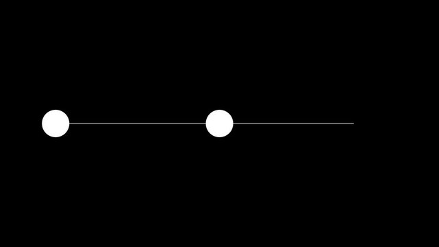 3 Stages Timeline Progress Bar Animation Glowing white Light Nodes.