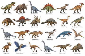 Obraz premium set of dinosaurs