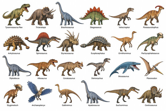 set of dinosaurs