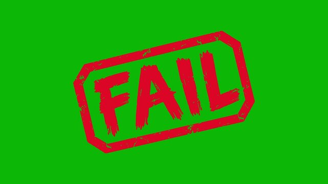 Fail red stamp animation video