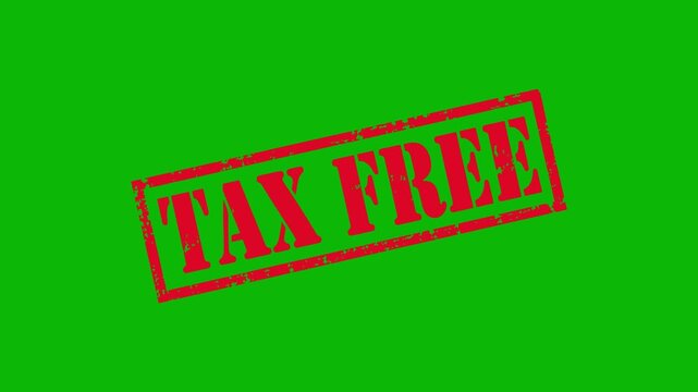 Tax free red stamp animation video
